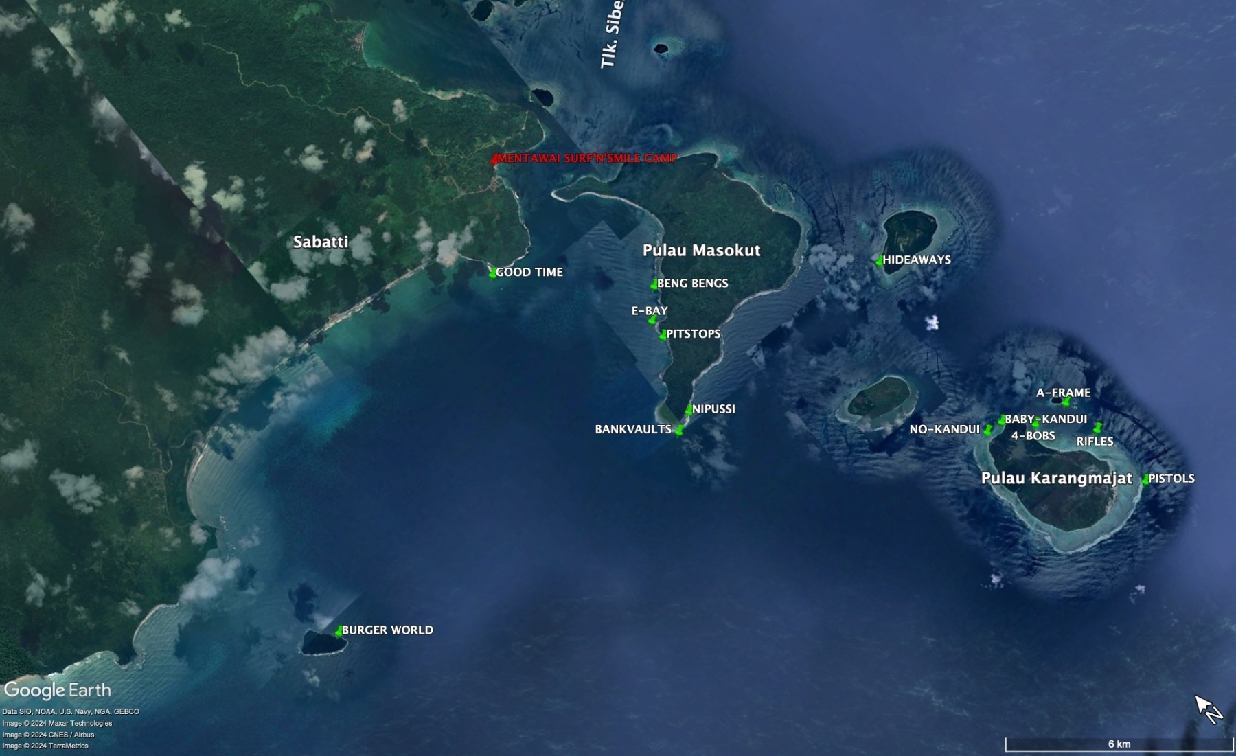 les spots de surf du surfcamp mentawai